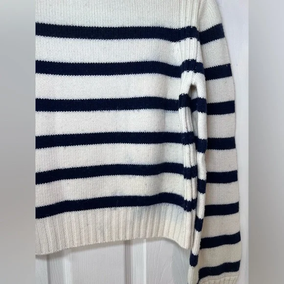 La Ligne Women's Crew Neck Sweater - Black and Cream Stripes Size Small - Picture 6 of 12